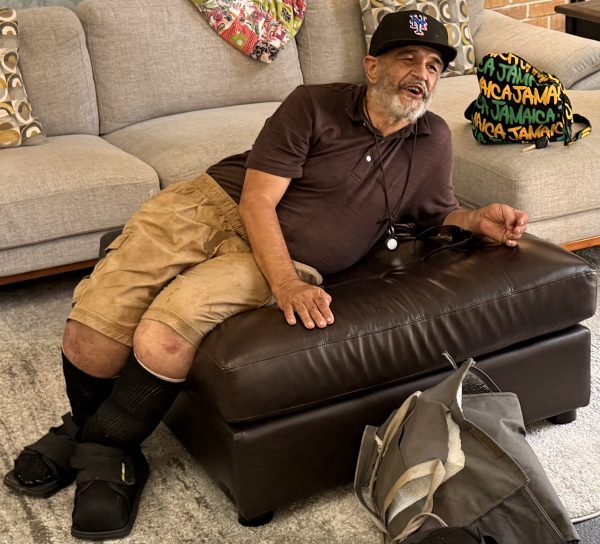 Maurice Costabile enjoys a moment of relaxation at the Memorial Church of Christ in Houston.