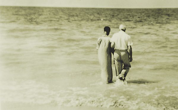 Albert Bryan baptizes a man named David in the Mediterranean Sea in 1954.